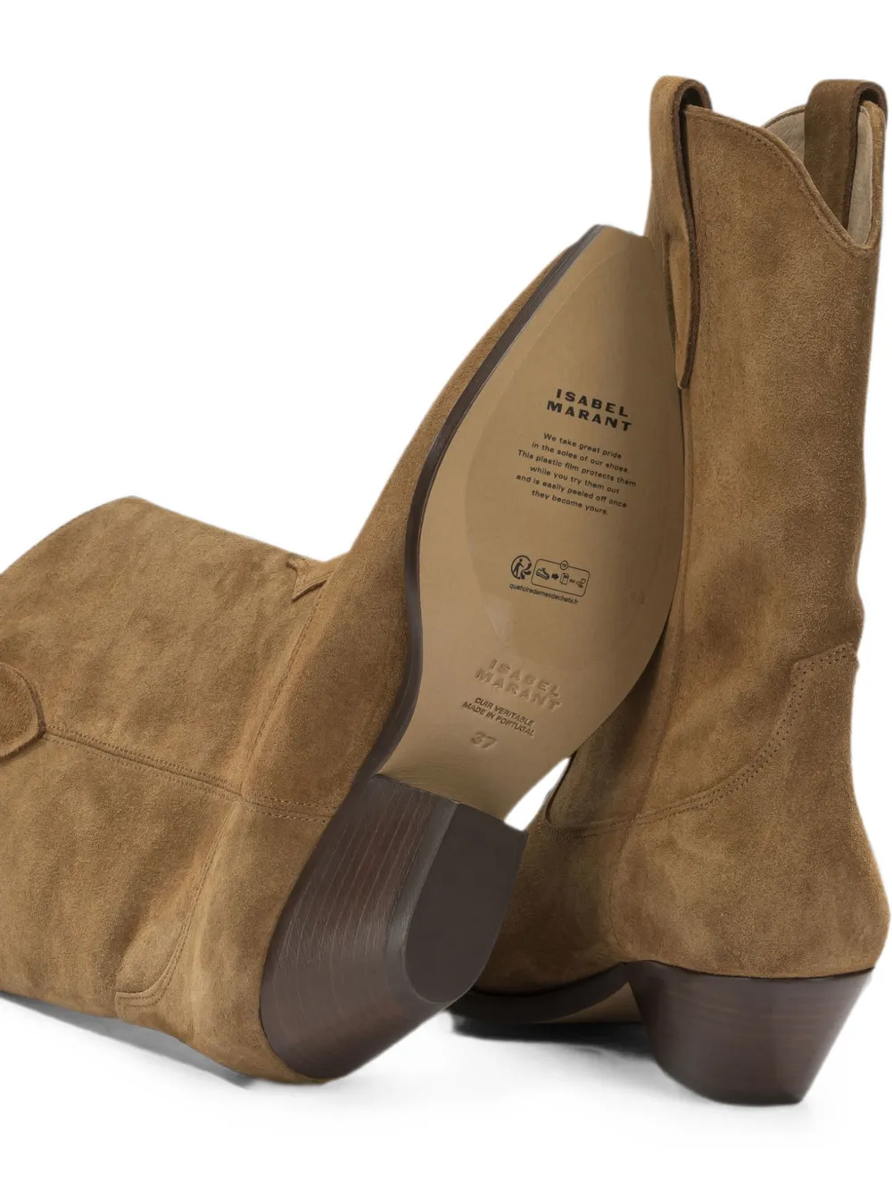 ISABEL MARANT suede western boots Bruin