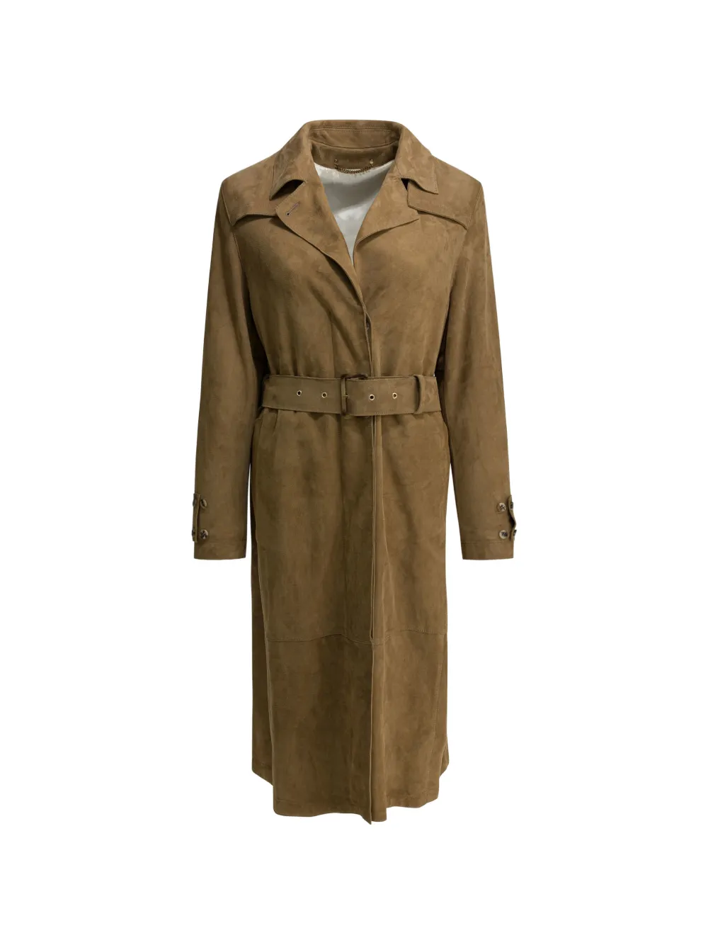 Golden Goose belted-waist suede coat - Brown