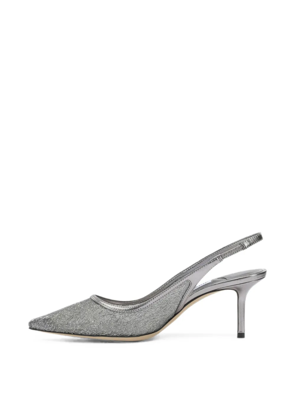 Jimmy Choo Love glittered slingback pumps Zilver