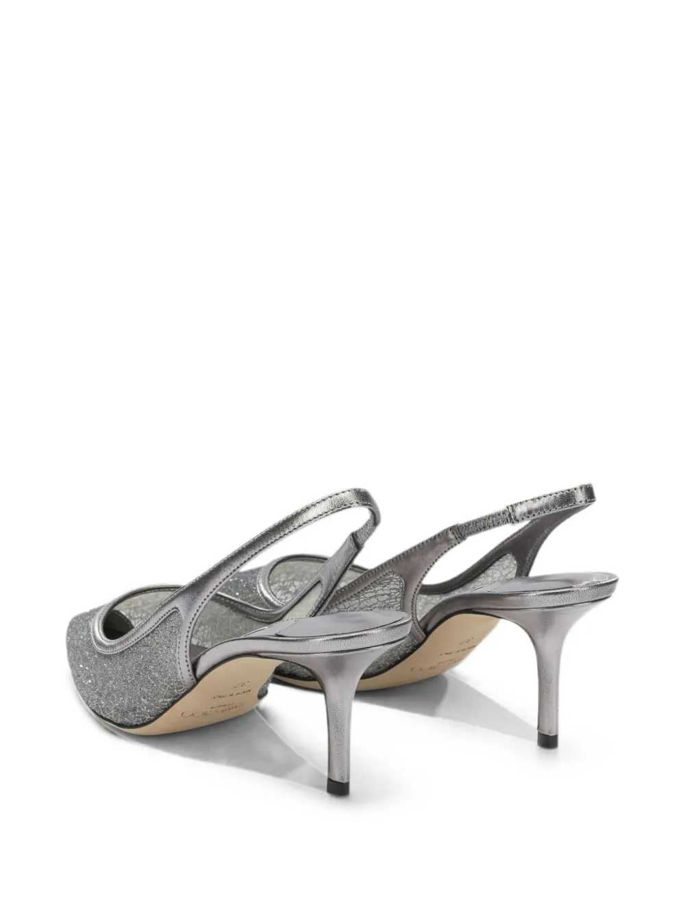 Jimmy Choo Love glittered slingback pumps Zilver