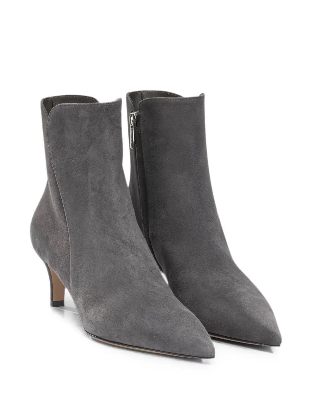 Gianvito Rossi pointed-toe suede boots Grijs