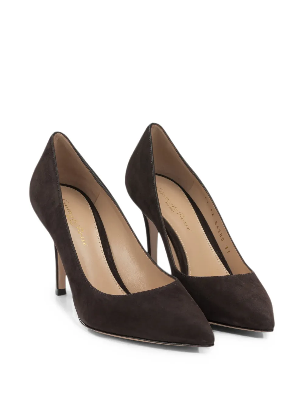 Gianvito Rossi pointed-toe suede pumps Bruin