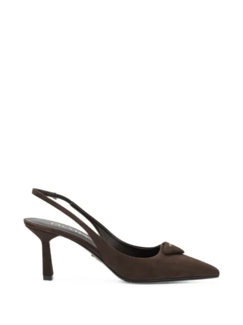 Prada slingback suede pumps
