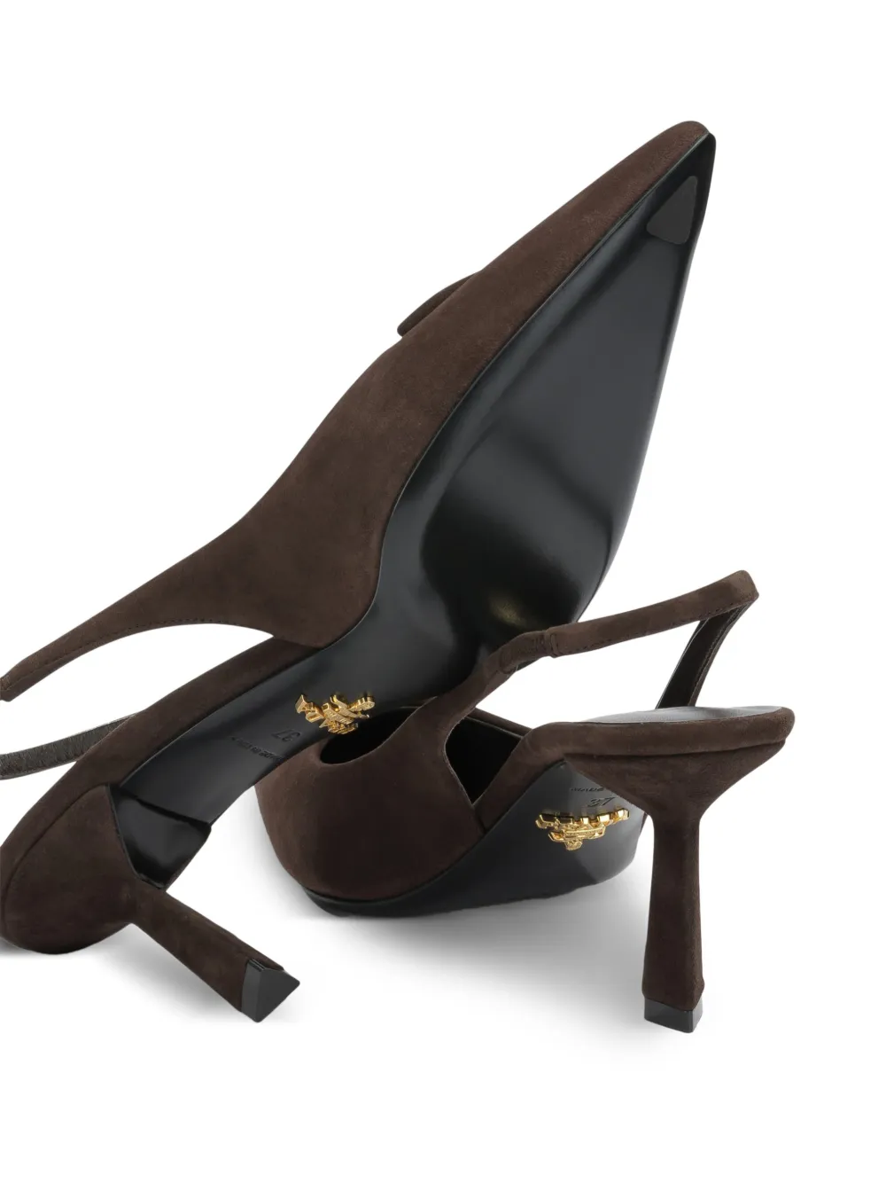 Prada Suède slingback pumps Bruin