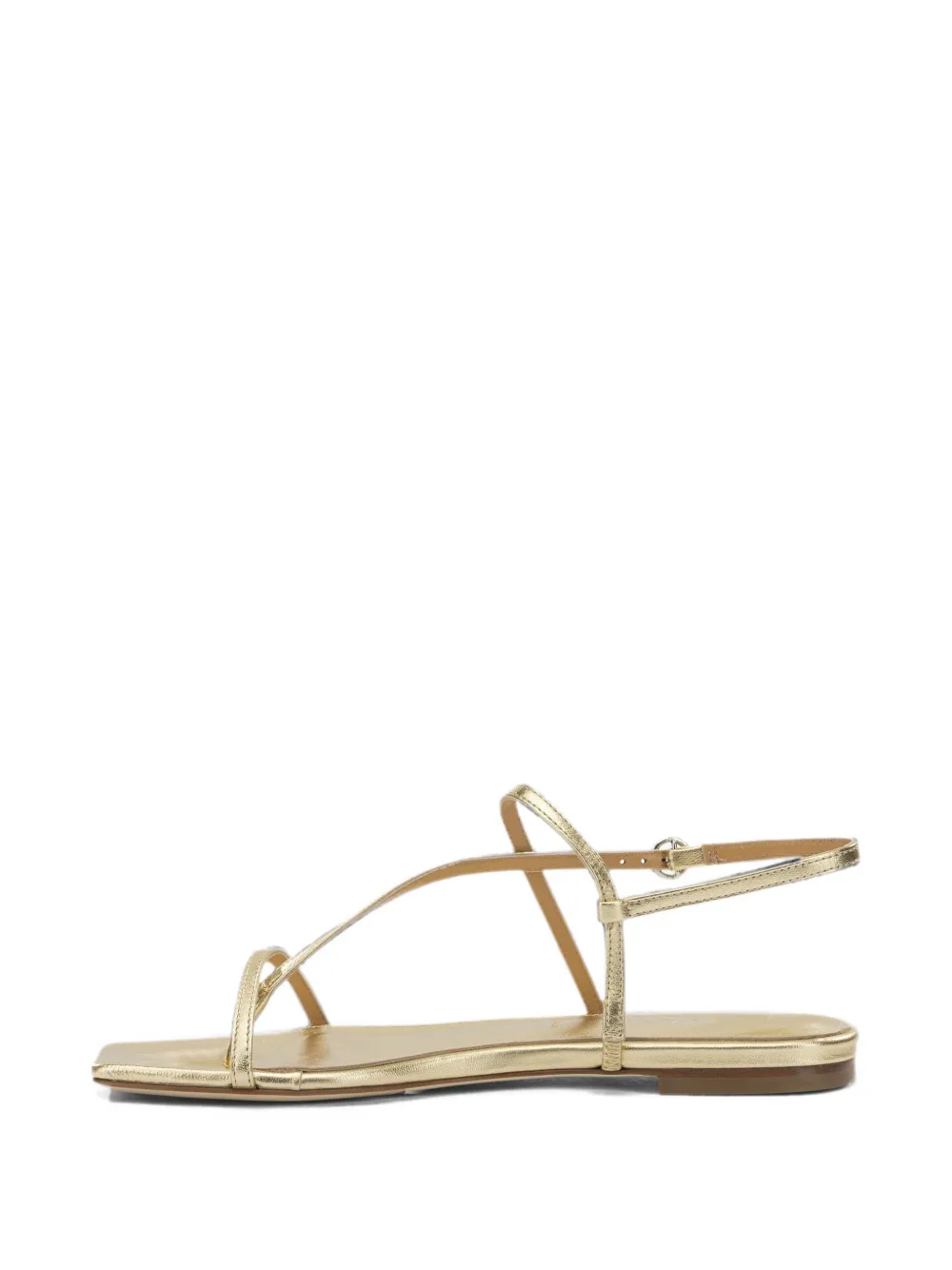 Aeyde Ella flat leather sandals Goud