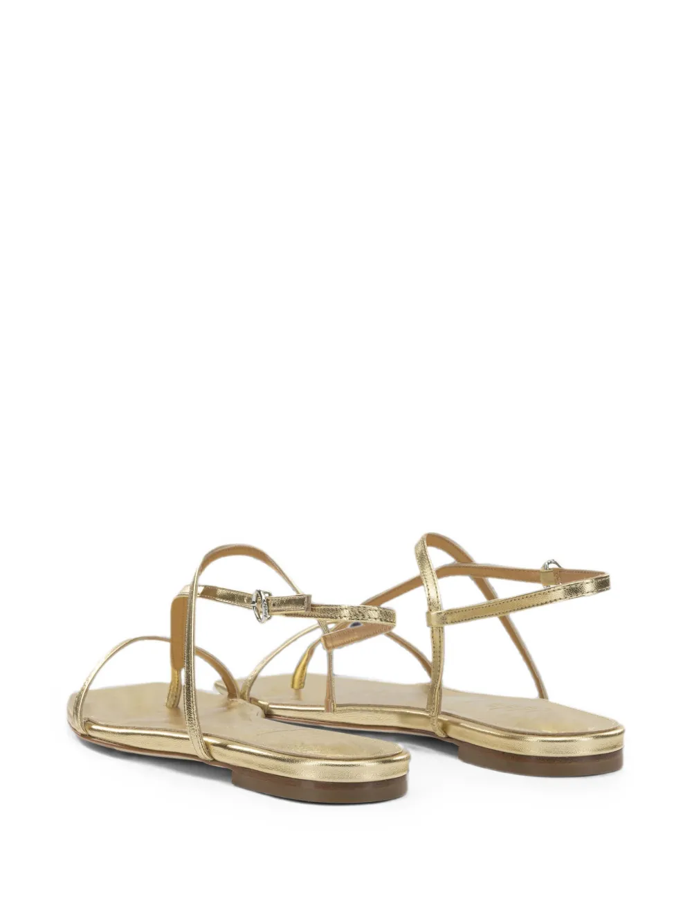 Aeyde Ella flat leather sandals Goud