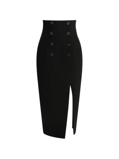 KHAITE Luiza slit-detail midi skirt