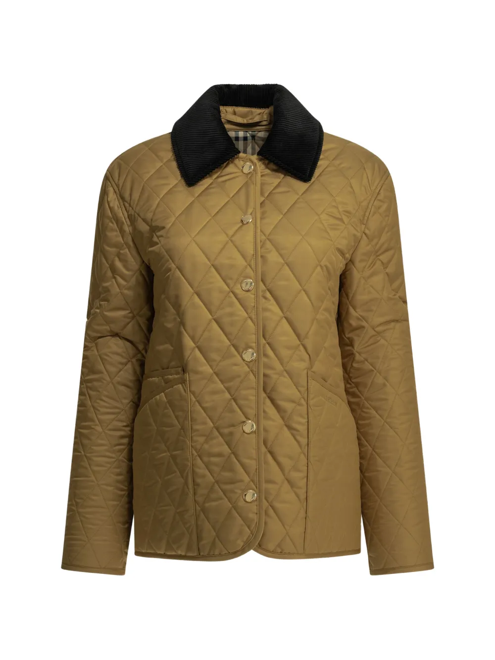 Burberry diamond-quilted corduroy-collar jacket - Toni neutri