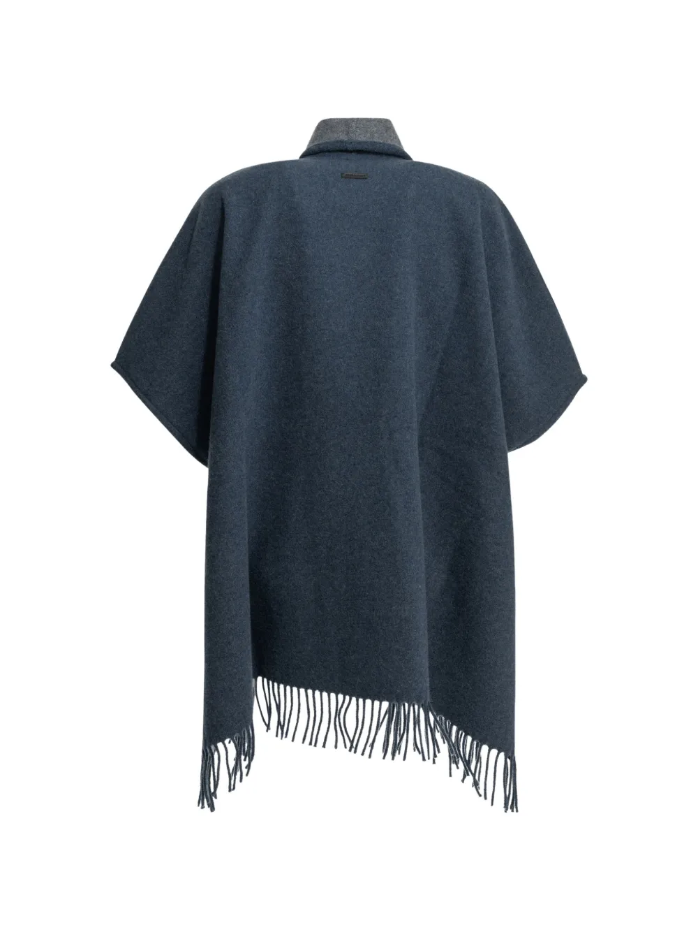 Ferragamo Cape met franje bij de zoom Blauw