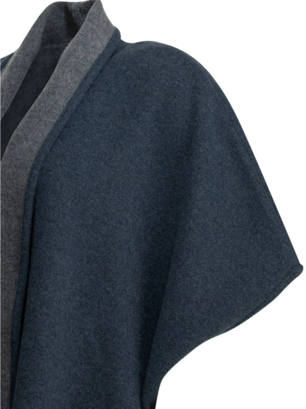 Ferragamo Cape met franje bij de zoom Blauw