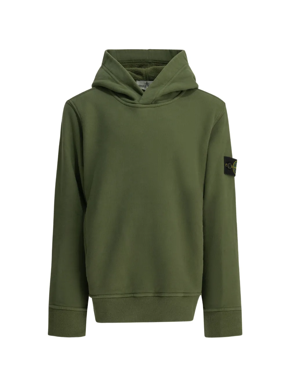 Stone Island Junior logo-patch hoodie - Verde