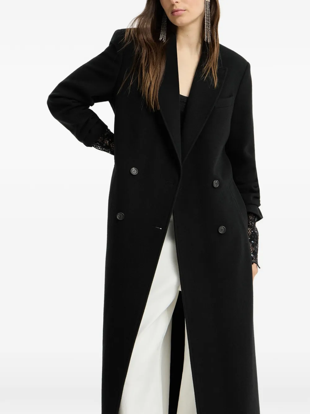 Brunello Cucinelli Jas met ceintuur en monili-afwerking Zwart