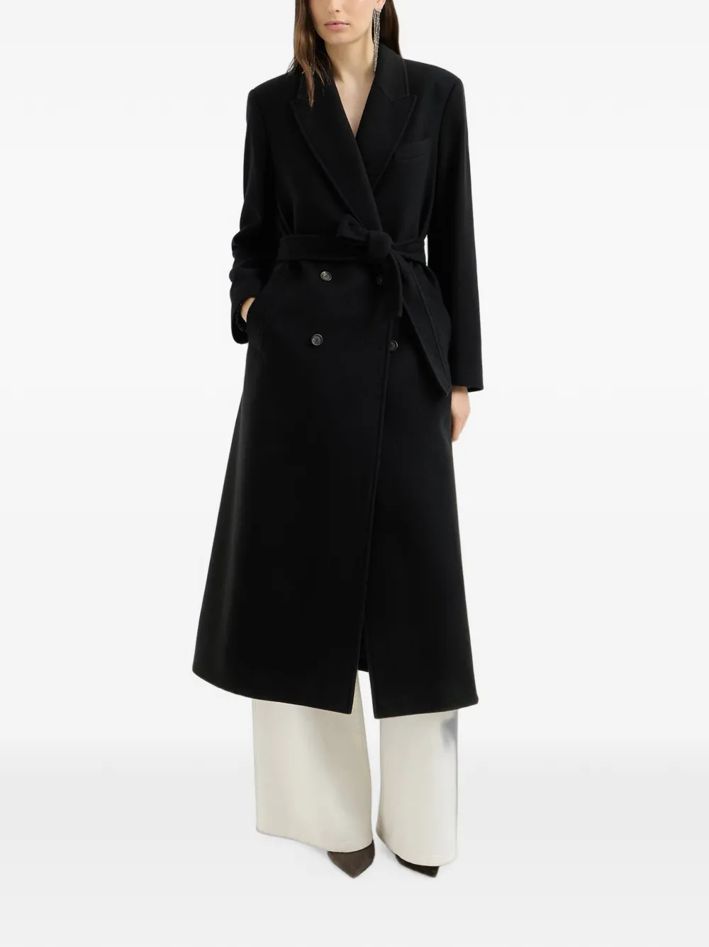 Brunello Cucinelli Jas met ceintuur en monili-afwerking Zwart