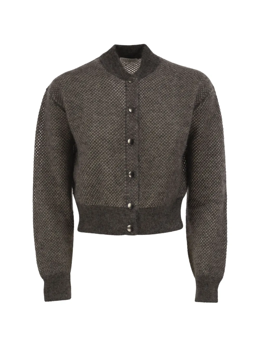 Brunello Cucinelli openwork shimmering cardigan - Grigio