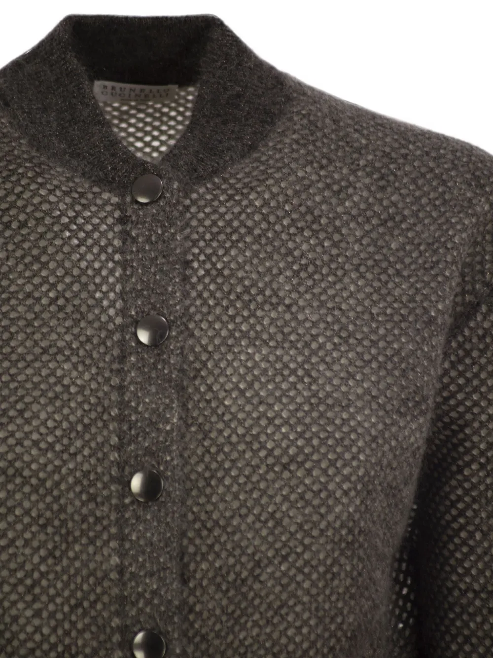 Brunello Cucinelli Opengewerkt glanzend vest Grijs