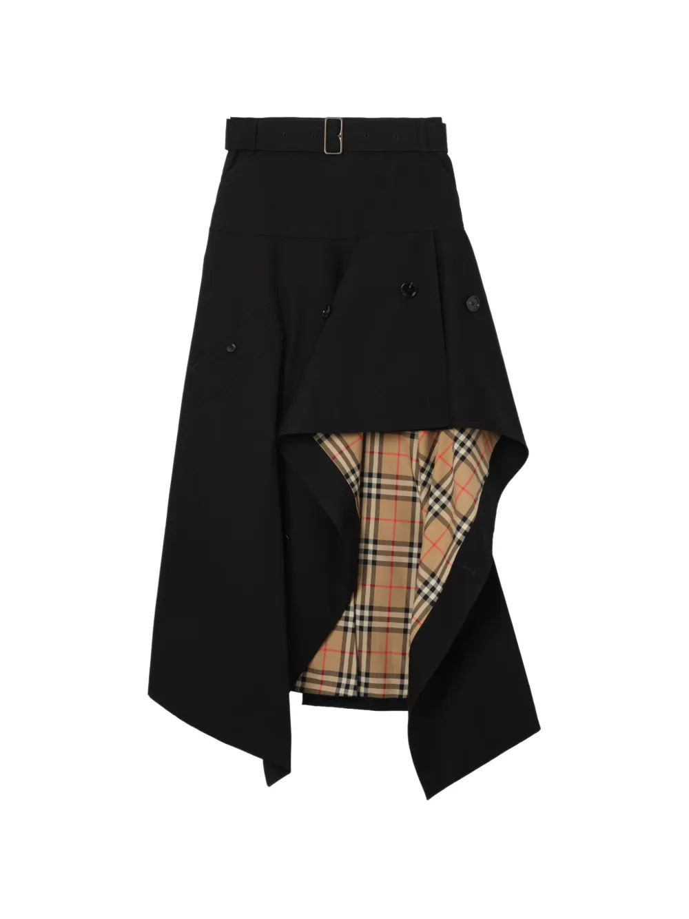 Burberry asymmetric belted midi skirt - Nero
