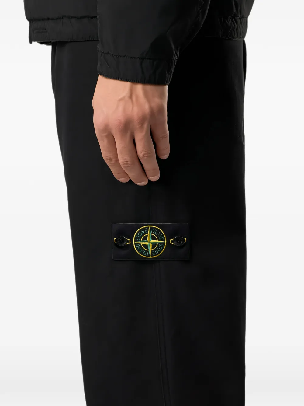 Stone Island Chino met logopatch Zwart