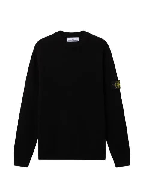 Stone Island logo-patch ribbed-knit sweater