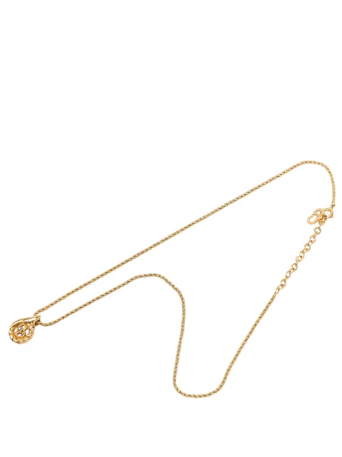Christian Dior Pre-Owned 2000-2026 Gold Plated CD Pendant Necklace costume necklace