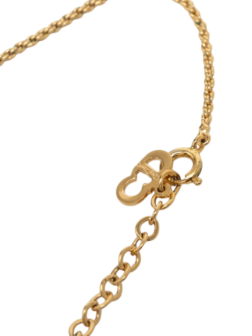 Dior Pre-owned 2000-2026 Gold Plated CD Pendant Necklace Costume Necklace, view 4