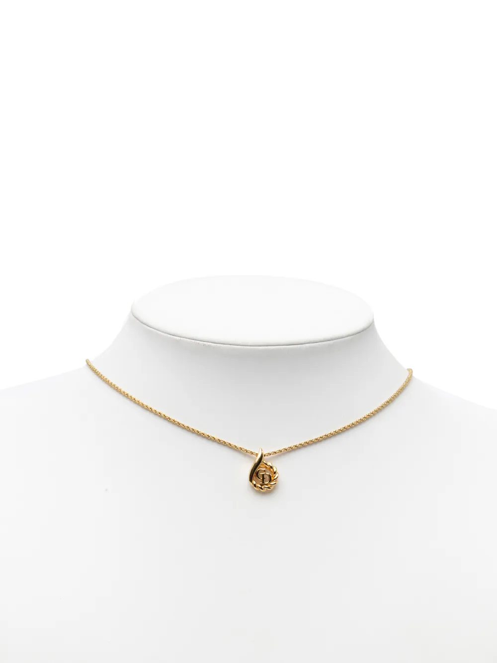 Dior Pre-owned 2000-2026 Gold Plated CD Pendant Necklace Costume Necklace, view 5