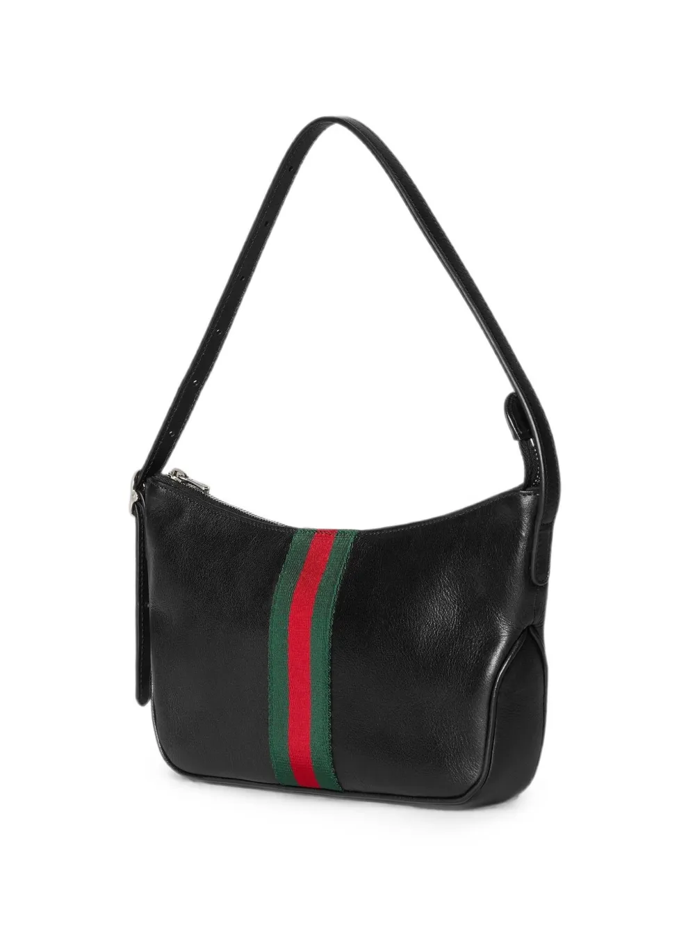 Gucci Web-stripe calf leather messenger bag - Schwarz