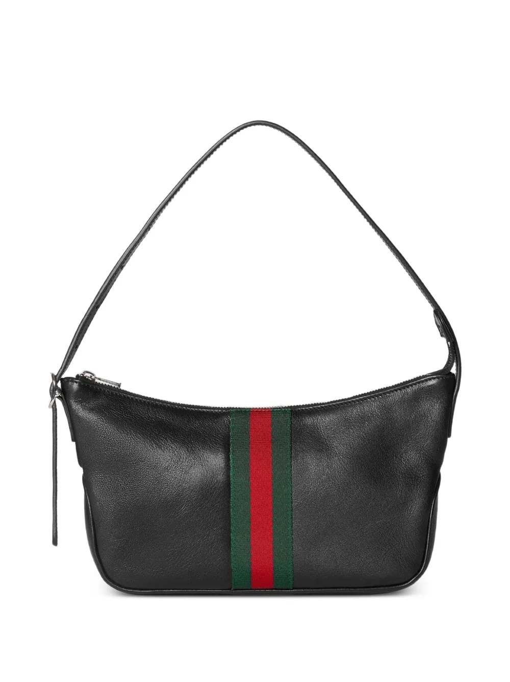 Gucci Kalfsleren messengertas met Web-streep Zwart
