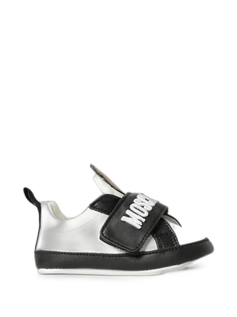 Moschino Kids Teddy Bear patch touch-strap sneakers Wit