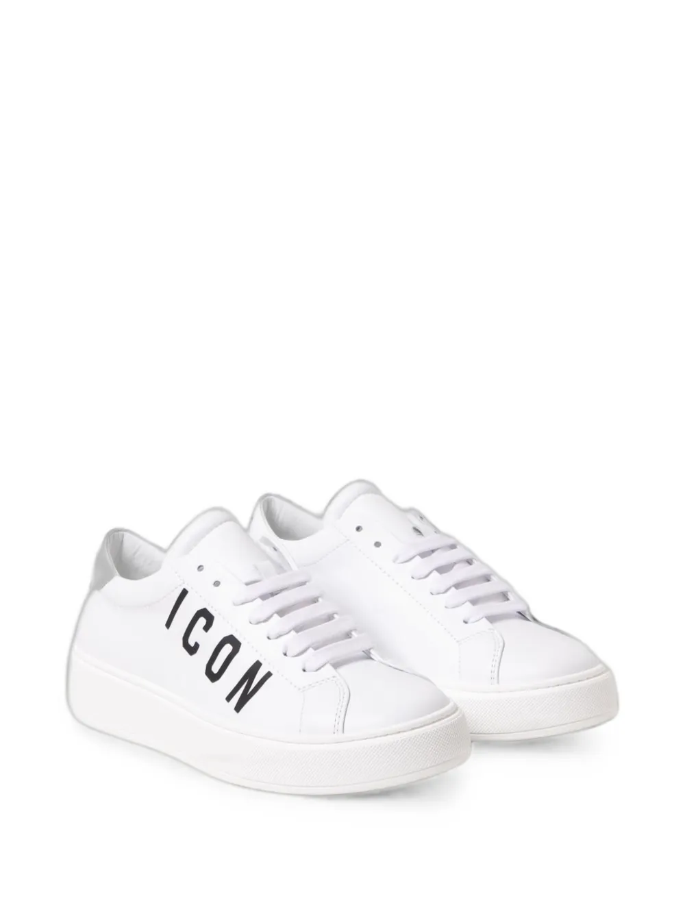 DSQUARED2 KIDS Icon calf leather sneakers Wit
