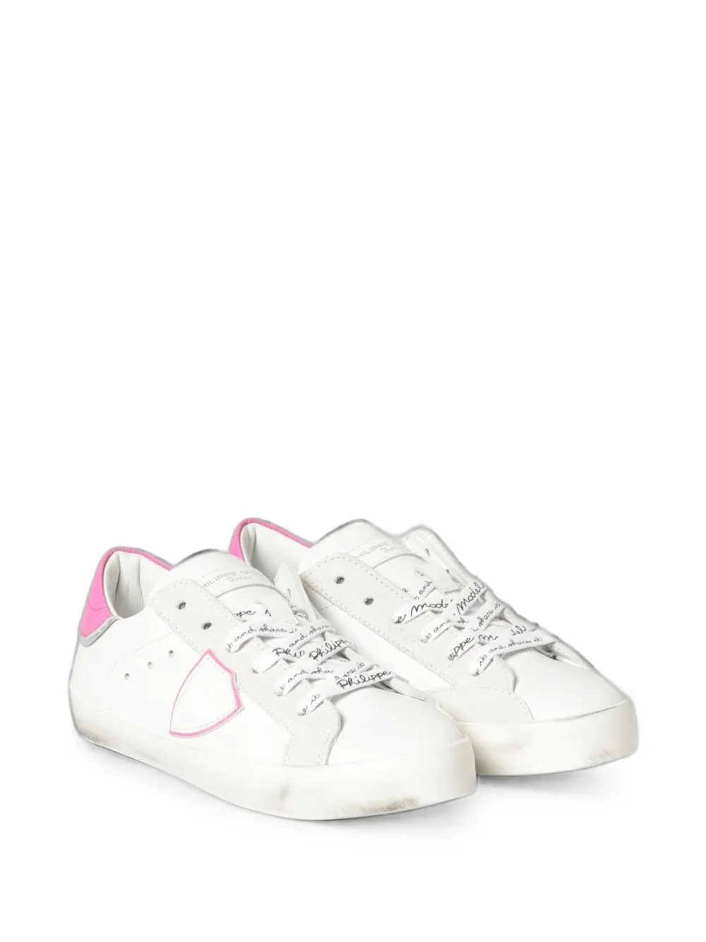Philippe Model Paris logo-patch leather sneakers Wit