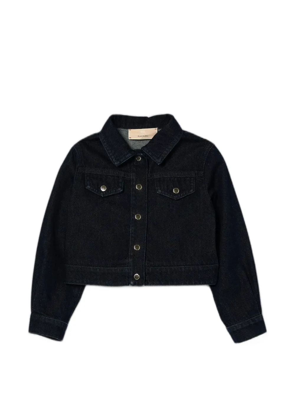 Elisabetta Franchi Kids logo-embroidered denim jacket - Blu