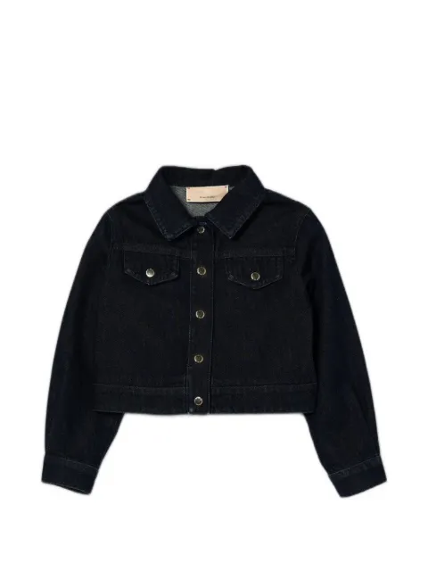 Elisabetta Franchi Kids logo-embroidered denim jacket