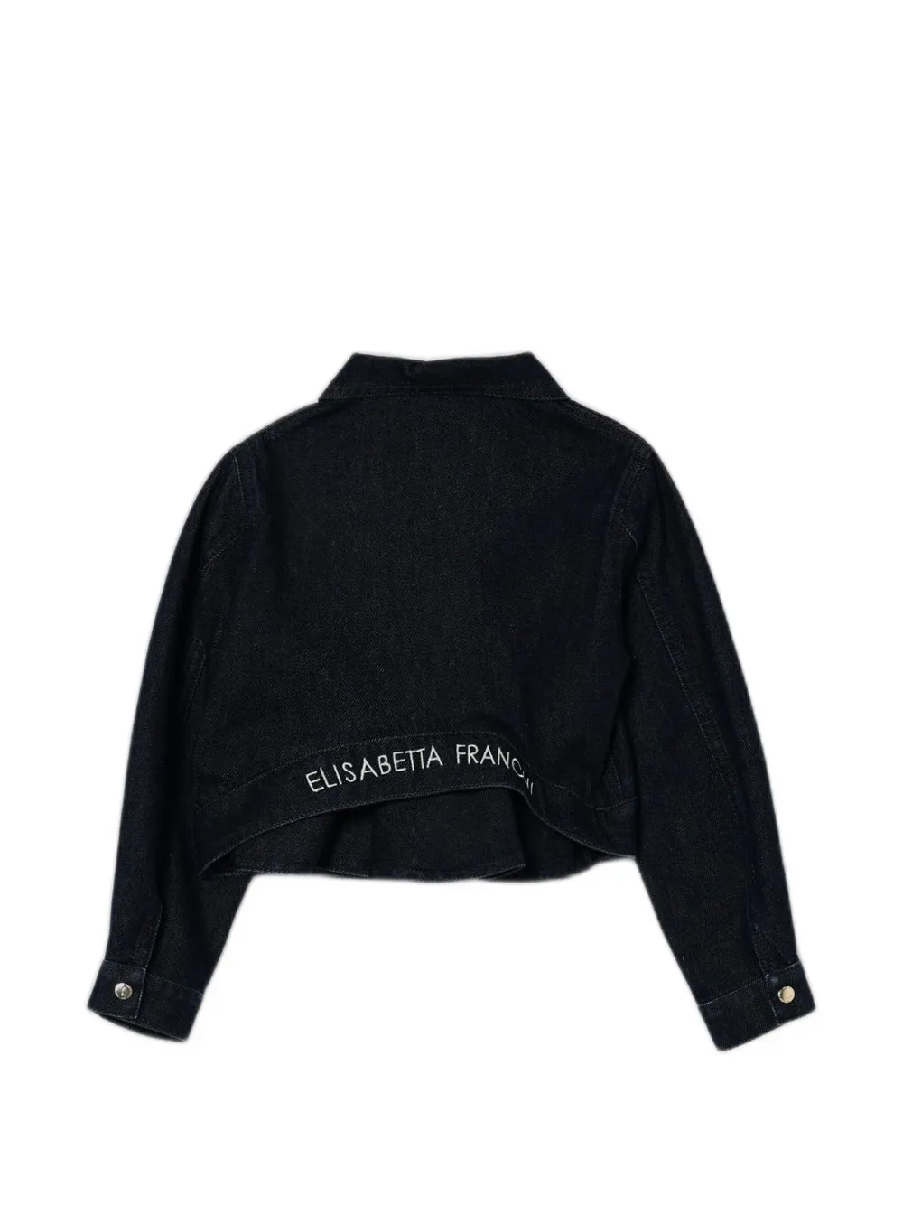 Elisabetta Franchi Kids Spijkerjack met geborduurd logo Blauw
