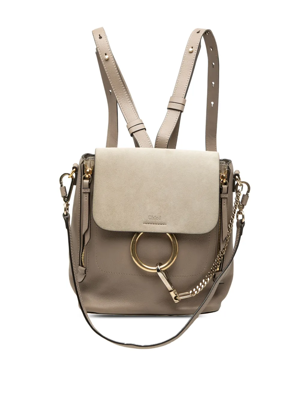 Chloé Pre-Owned 2018 Small Calfskin and Suede Faye backpack - Marrone