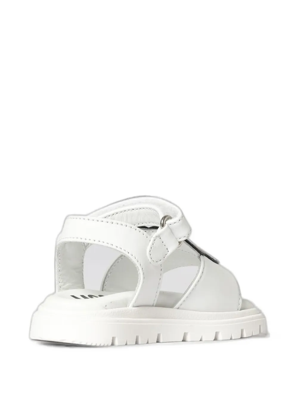 Moschino Kids Teddy Bear-patch leather sandals Wit