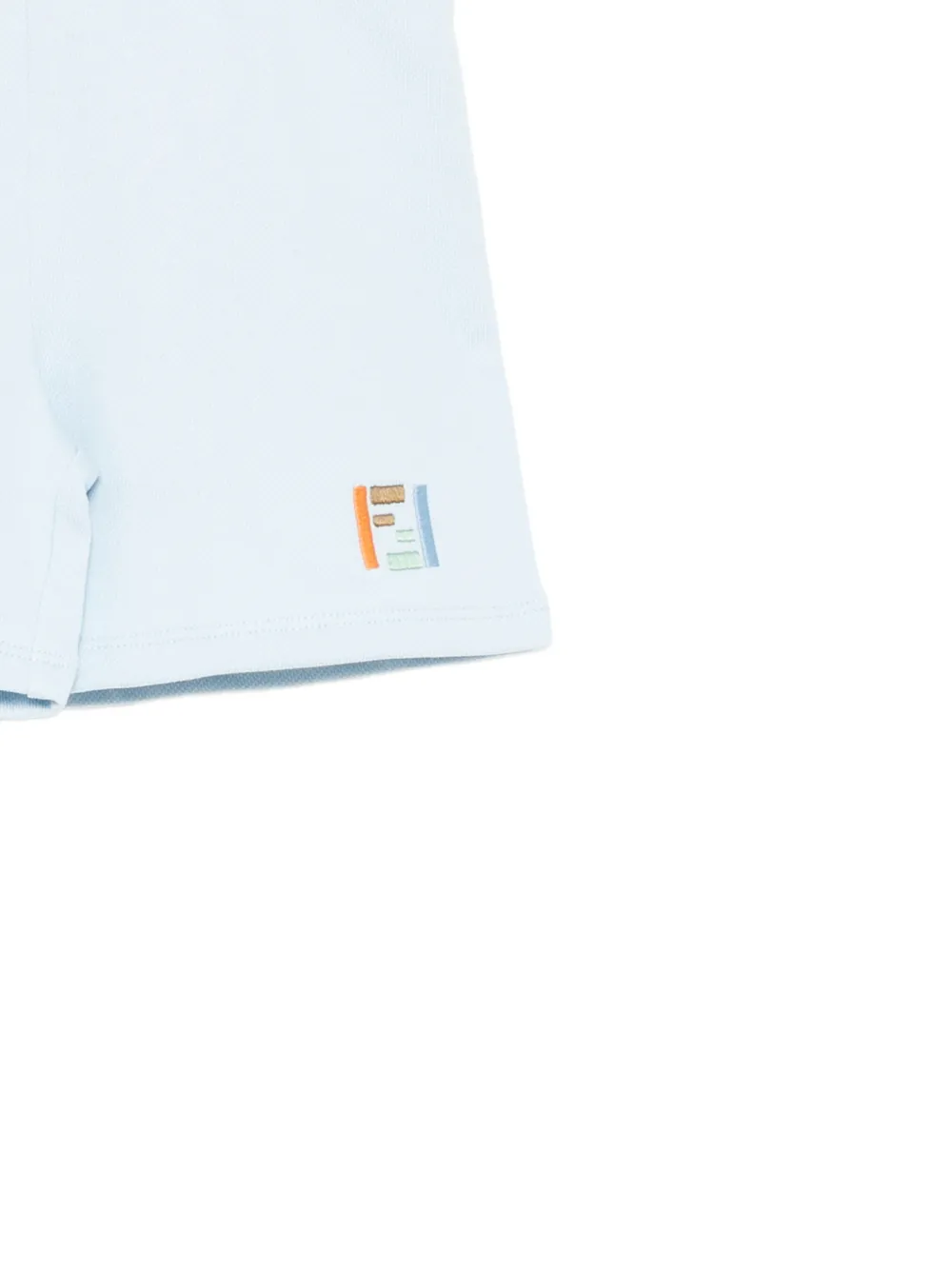 Fendi Kids logo embroidered shorts Blauw