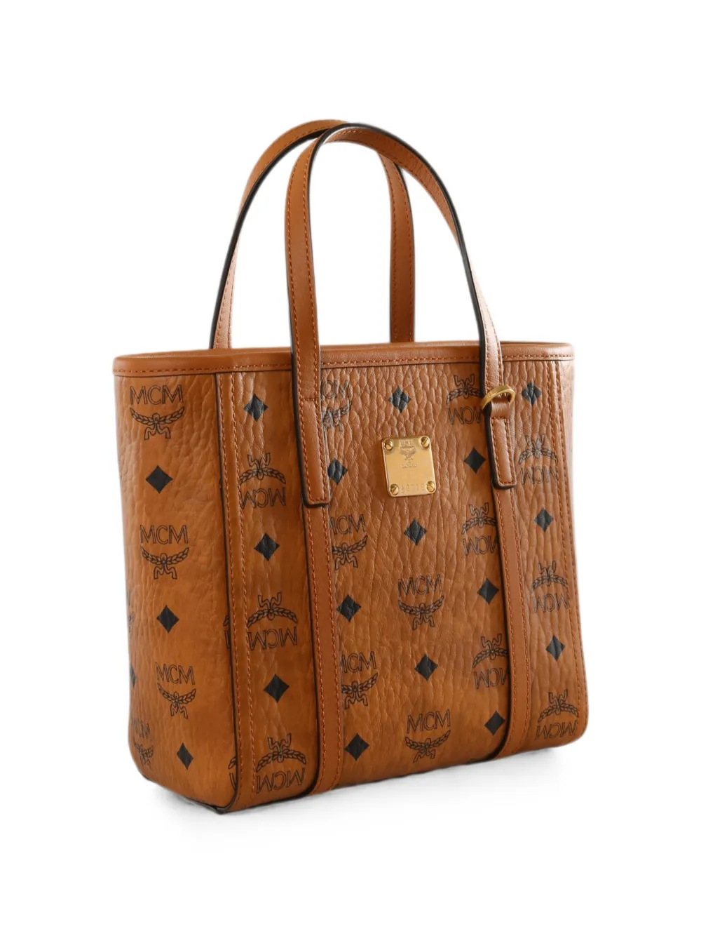 MCM Toni shopper met logo-plakkaat en Visetos-print Bruin