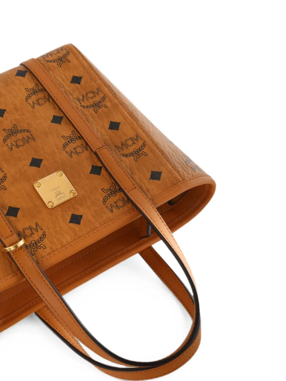 MCM Toni shopper met logo-plakkaat en Visetos-print Bruin