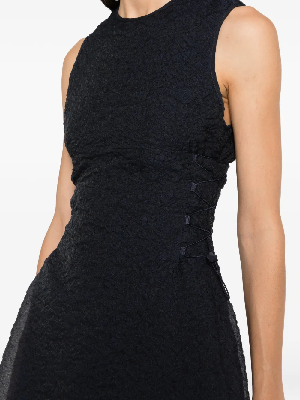 Cecilie Bahnsen Floria Brodia matelassé midi-jurk Blauw