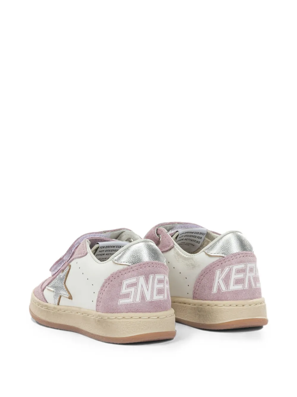 Golden Goose Kids Ball Star touch-strap sneakers Roze