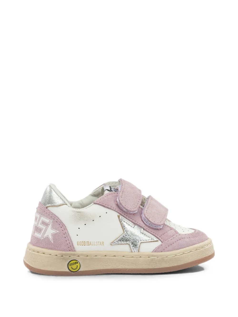 Golden Goose Kids Ball Star touch-strap sneakers Roze