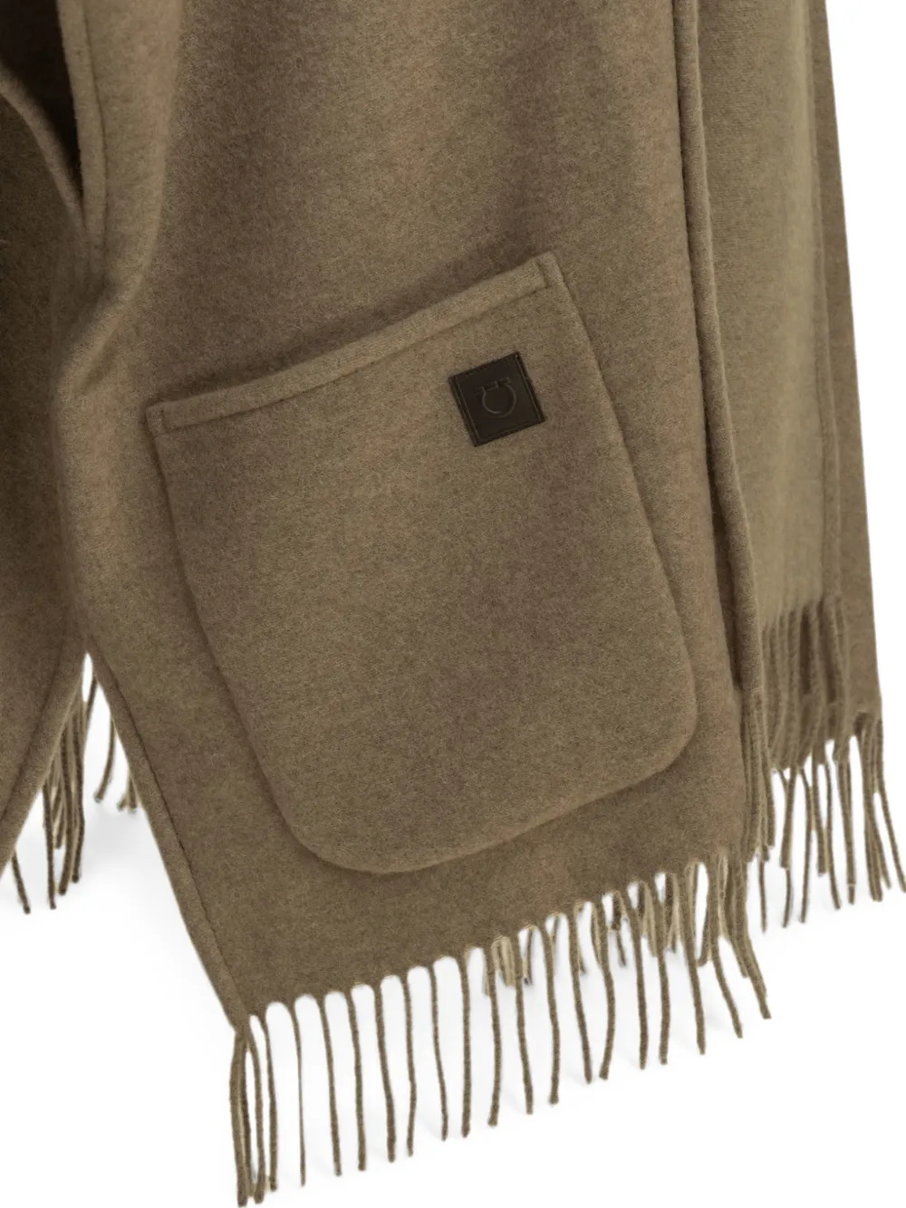 Ferragamo Kasjmier jas met franje Bruin