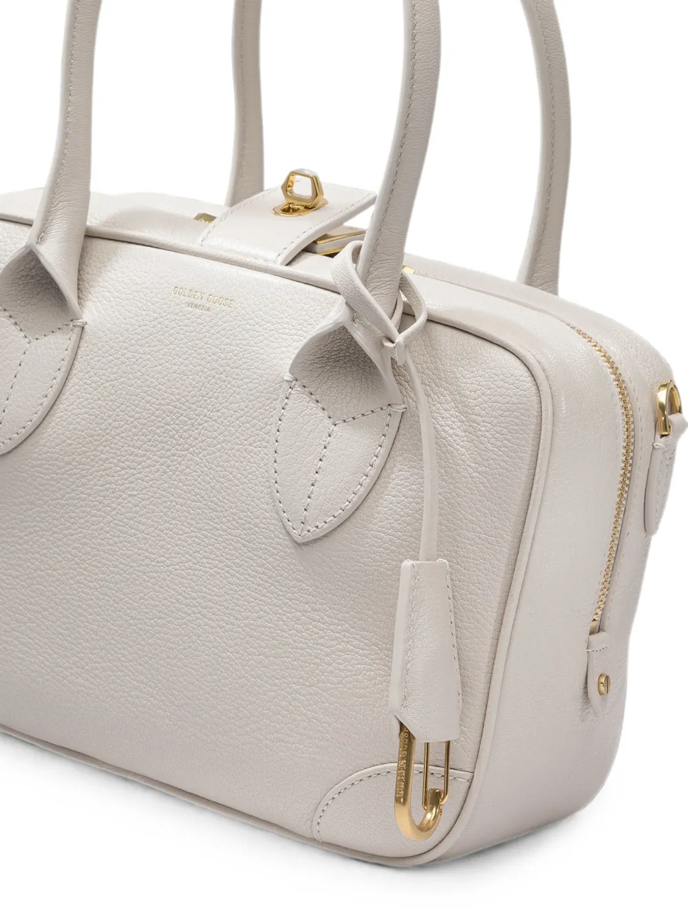 Golden Goose Vita Leather Tote Bag in White, view 4