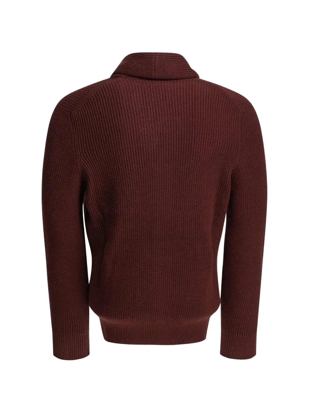 Brunello Cucinelli Ribgebreid vest met sjaalkraag Rood