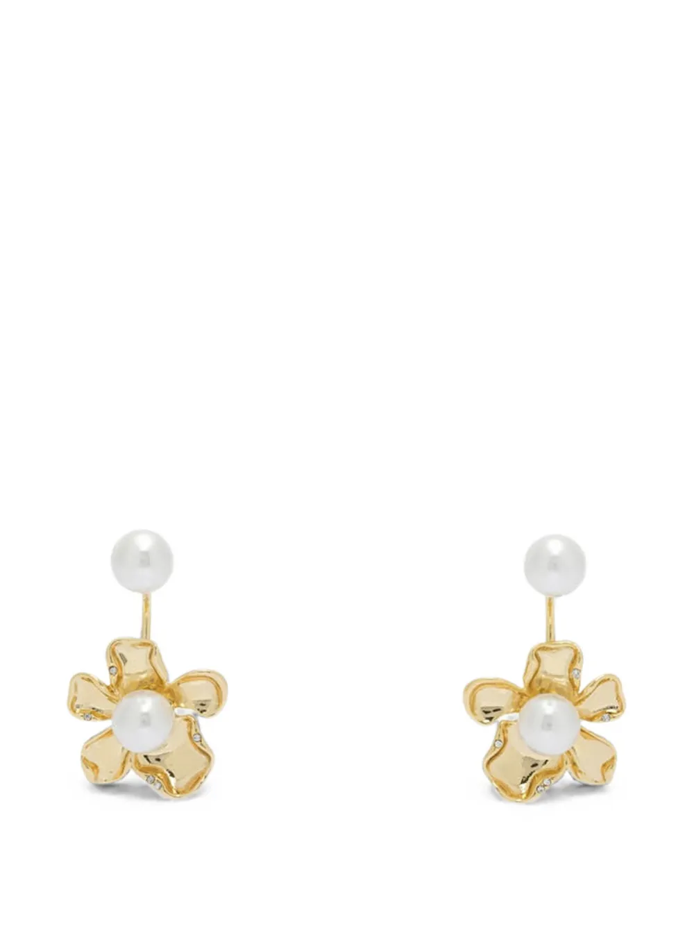 Self-Portrait flower-motif earrings - Oro