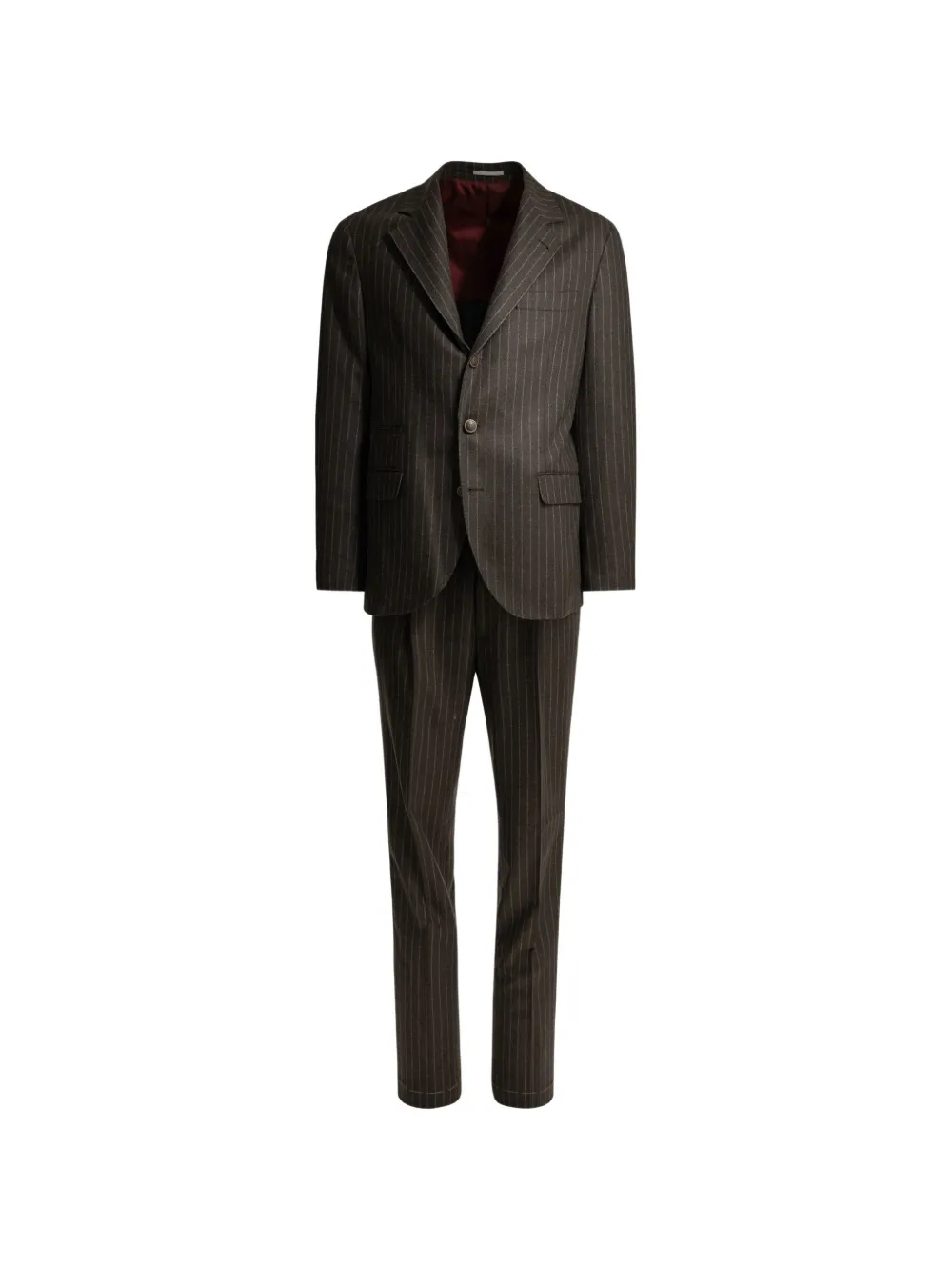 Brunello Cucinelli pinstripe-pattern suit - Marrone