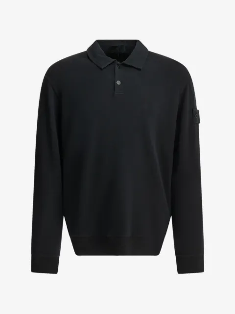 Stone Island playera tipo polo con botones y parche del logo