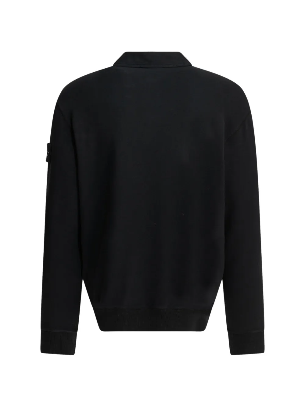 Stone Island Poloshirt met logopatch en knopen Zwart