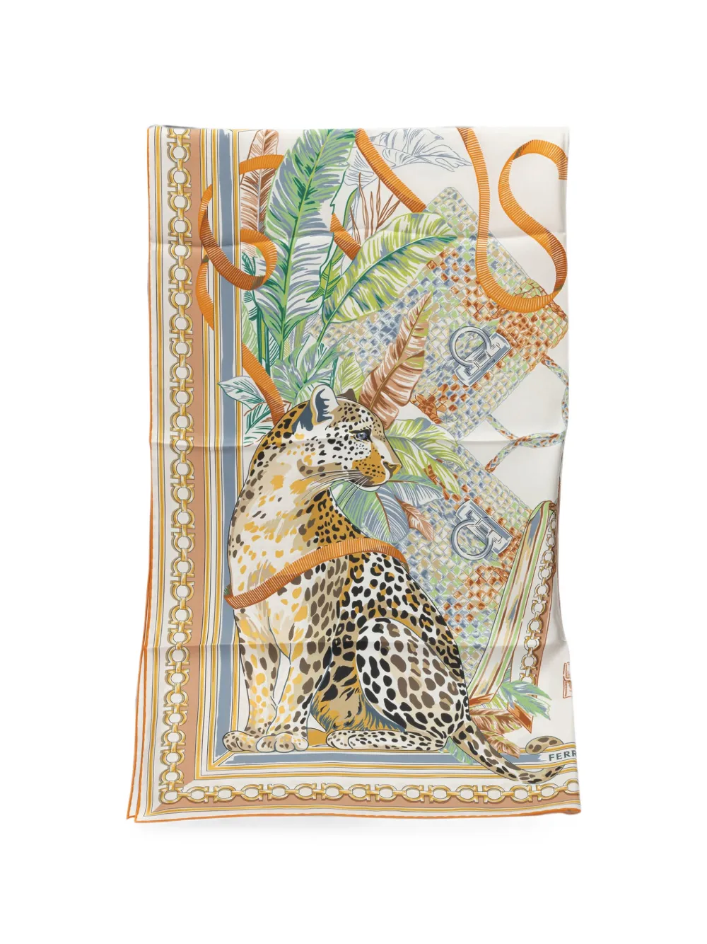 Ferragamo leopard-print scarf - Arancione