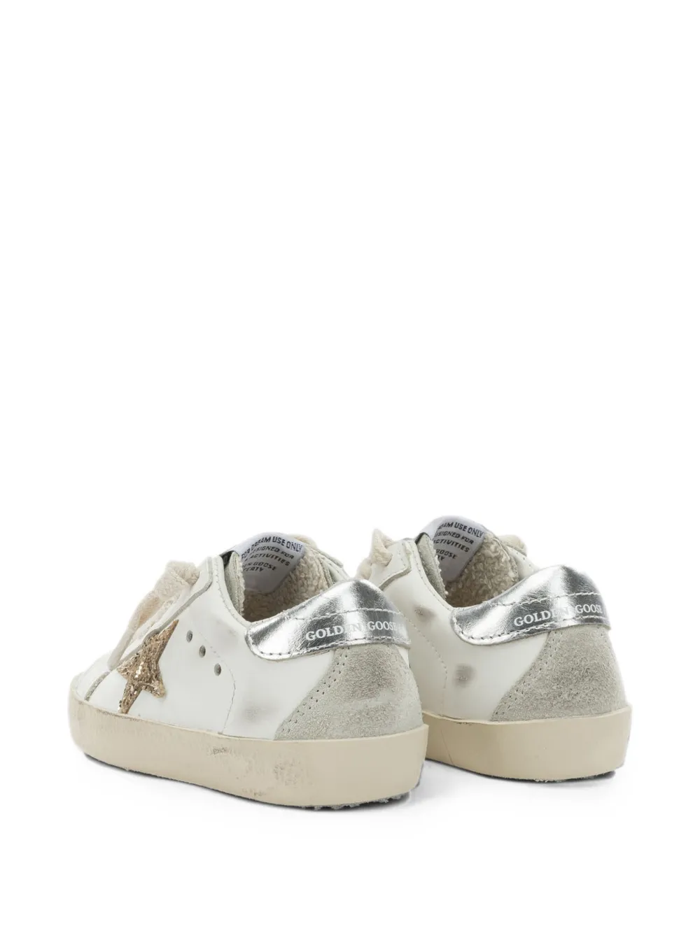 Golden Goose Kids Super-Star glitter-patch sneakers Wit
